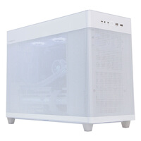 华硕 (ASUS)AP201 冰立方机箱 白色 高效散热/支持M-ATX主板/全长显卡/360水冷/ATX电源/免工具拆卸/Type-c