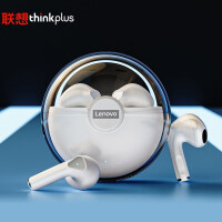 联想(Lenovo) thinkplus真无线蓝牙耳机 运动半入耳式游戏音乐降噪低延迟耳机 通用苹果华为小米手机LP80白色