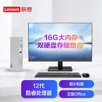 联想(Lenovo)天逸510S英特尔酷睿i5个人商务台式机电脑整机(12代i5-12400 16G 1T+256G SSDwifi win11)23英寸