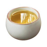 真迹国风主人杯汝窑开片品茗杯陶瓷大号品茗杯功夫茶具家用喝茶杯 大罗汉杯-天青