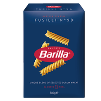 百味来Barilla #98意大利进口螺旋形意大利面500g 低脂速食意面面条盒装