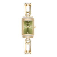 Davena【鞠婧祎同款】蒂玮娜小别针手表小众高级感手链表生日礼物送女友 山岚绿-甄橙礼盒+手镯