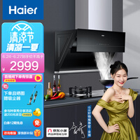 海尔(Haier)抽油烟机 烟灶套装 变频静音油烟机 侧吸式京东小家22立方热熔洗家用油烟机套装C18U1+9B1(天)