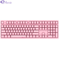 AKKO 3108 机械键盘 有线键盘 游戏键盘 电竞 全尺寸 108键侧刻 吃鸡键盘 Cherry樱桃轴 粉色 樱桃青