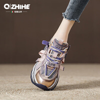 Q ZHIHE高端老爹鞋女厚底松糕鞋春季2026新款女鞋增高
