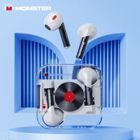 魔声（Monster） 2022新款透明蓝牙耳机半入耳式双耳运动无线音乐游戏华为苹果安卓vivo通用 魔盒-XKT01【透明白】