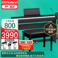 Roland罗兰电钢琴FP30X 88键重锤 便携式电子钢琴 成人儿童初学者入门智能数码钢琴 FP30X-BK黑色+原装木架+三踏板+配件礼包