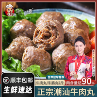 趣十八番正宗潮汕牛肉丸手打牛筋丸肉含量≥90%烧烤牛丸 丸子