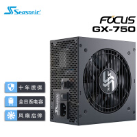 海韵 (SEASONIC)FOCUS GX750 750W电源 80PLUS金牌全模 10年质保 全日系电容 14cm小身形 智能温控风扇启停