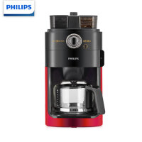 飞利浦（PHILIPS）咖啡机 家用磨豆机全自动磨粉机双豆槽带预约功能非胶囊咖啡壶炫光红HD7762/50