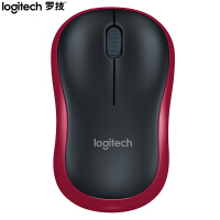 罗技（Logitech）M185(M186) 鼠标 无线鼠标 办公鼠标 对称鼠标 黑色红边 带无线2.4G接收器