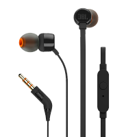 JBL T110 立体声入耳式耳机耳麦 运动耳机 电脑游戏耳机 手机有线耳机带麦可通话 经典黑