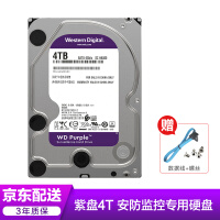 西部数据（WD）紫盘 4TB 企业安防录像监控机械硬盘4t SATA6Gb/s WD40EJRX