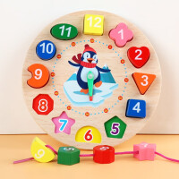 衍简 木质俄罗斯方块拼图儿童智力玩具积木拼装3-6-9岁宝宝启蒙游戏 数字时钟