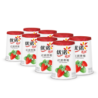 优诺（yoplait）优丝果粒草莓味酸奶135gx8杯 家庭装 低温酸牛奶 风味发酵乳