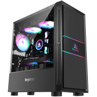 鑫谷（Segotep）图灵N5 RGB版黑色机箱（RGB流光灯效/顶置240冷排位/MATX小板mini机箱/U3/背线