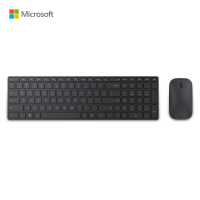 微软 (Microsoft) Designer蓝牙套装 黑色 | 全尺寸键盘+对称鼠标 蓝牙4.0 蓝影技术 办公键鼠/