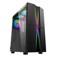 大水牛（BUBALUS）星耀V 幻彩RGB玻璃侧透台式电脑主机机箱（支持ATX/支持240水冷/支持背线/宽体全景/U3