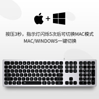 爱国者(aigo) V800亮银键盘 有线键盘 双系统静音键盘 适配苹果Mac RGB光 超薄铝合金 苹果笔记本电脑 亮