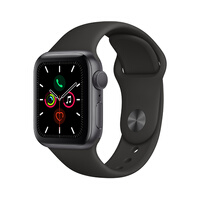Apple Watch Series 5智能手表(GPS款 40毫米深空灰色铝金属表壳 黑色运动型表带 MWV82CH/