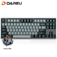 达尔优（dareu）A87机械键盘 有线键盘 游戏键盘 87键 背光 可编程  PBT星空灰樱桃茶轴