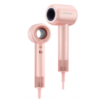 康夫（CONFU）高速电吹风机中空无叶生日新年情人节礼物大功率大风力等离子护发吹风筒KF-F9 【11万转等离子】+中空粉色