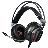 西伯利亞（XIBERIA）V10 電競游戲耳機頭戴式 電腦耳麥吃雞耳機 7.1聲道重低音7彩發光 灰色