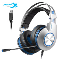 西伯利亚(XIBERIA)K5 电竞游戏耳机头戴式 电脑耳机耳麦带麦 吃鸡耳机 7.1声道 黑蓝