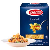 百味来Barilla #98意大利进口螺旋形意大利面500g 低脂速食意面面条盒装