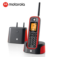 摩托罗拉(Motorola)远距离数字无绳电话机 无线座机 子母机单机 办公家用 中英文可扩展别墅定制 O201C(红色