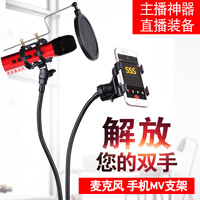 TTFAMILY KH-24手机麦克风支架 通用型 唱吧全民K歌MV便携防喷罩桌面MV支架套装(不含麦克风)
