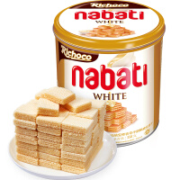 印尼进口纳宝帝Nabati丽芝士儿童休闲零食香草牛奶味威化饼干350g/罐早餐礼盒点心糕点