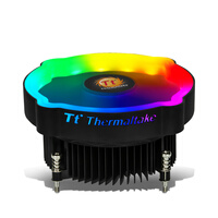 Tt(Thermaltake)七彩玲珑 CPU散热器风扇(炫彩版/Intel平台/RGB炫光灯效/下压式/静音/附带硅脂
