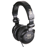 iSK HP800入门级专业监听头戴式耳机 赠便携皮袋柔软耳套转接头 全封闭可折叠式设计电脑手机声卡通用黑色