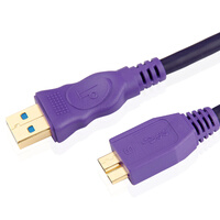 金佳佰业高速USB3.0数据线加长 移动硬盘数据线充电线 note3通用数据线microB 浅紫色 0.6米