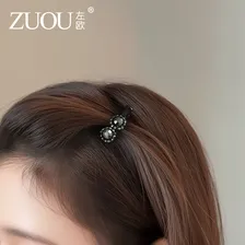 左欧小号鸭嘴夹发夹侧边刘海夹前额碎发夹一字夹精致小夹子高端发卡女 气质灰一个装