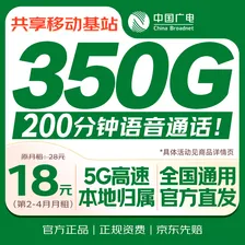 中国广电流量卡18元全国通用长期本地号码低月租电话卡手机卡永久纯上网升卿卡套餐