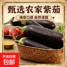 【东东买菜】山东新鲜紫皮农家茄子黑皮长茄当季蔬菜烧烤批发 2斤茄子带箱 2斤