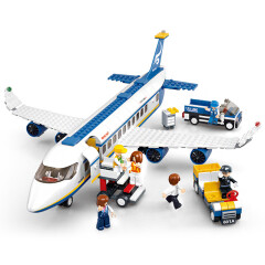 快乐小鲁班高能拼装飞机航空模型男孩玩具启蒙早教节日礼物太空星际探索系列 航空天地-空中巴士