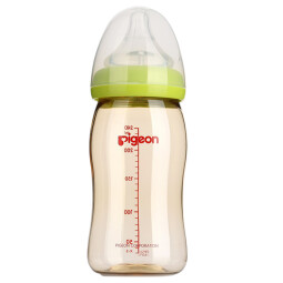 贝亲（Pigeon）PPSU奶瓶自然实感宽口径奶瓶160ml /240ml 绿色240ml(自带M号奶嘴)AA74