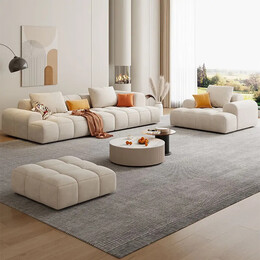 zy 中源家居 603 奶油风 云朵沙发 直排三人2.1m