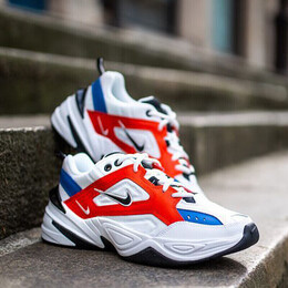 nike 耐克 m2k tekno 女子休闲运动鞋 ao3108-101 白橙色 37.