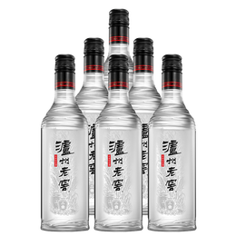 泸州老窖 黑盖 光瓶酒 浓香型白酒 42度500ml*6瓶 整箱装