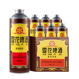 雪花(snow)啤酒 经典沈阳老雪花 麦香浓郁 马口铁包装 1l 6罐 整箱装