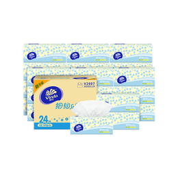 维达（Vinda）抽纸 细韧3层100抽*24包XS码 细腻柔韧 餐巾卫生纸 新旧随机 整箱