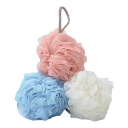 居家沐浴球浴花男女儿童柔软洗澡球起泡神器清洁搓澡球 3个【颜色款式随机】