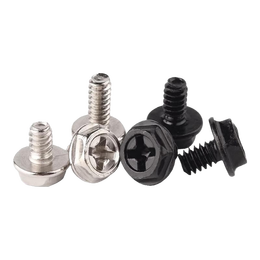 固万基 十字外六角螺丝电脑机箱台式机电源带垫螺丝3.5粗牙 美制#6*5 6 8紧固件大全 镀镍-美标 6#x5[100个]