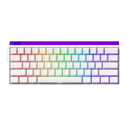 VEEKOS闪shine60无线磁轴键盘有线蓝牙2.4G三模电竞游戏客制化机械键盘无畏契约打瓦8K回报率带霓虹灯箱 白色侧刻有线电竞版-炫光磁轴