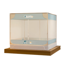 美朵嘉新款儿童蚊帐u型婴儿孕妇A类加密蚊帐架防蚊防摔男孩女孩分床家用 浅蓝【单独蚊帐】高密加厚支架 适用1.2m床