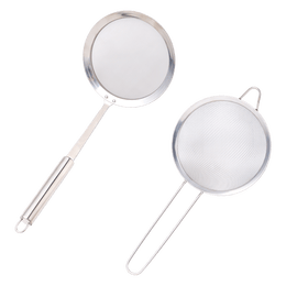 拜杰304不锈钢漏网漏勺细网豆浆中药过滤网果汁打沫勺面粉筛两件套